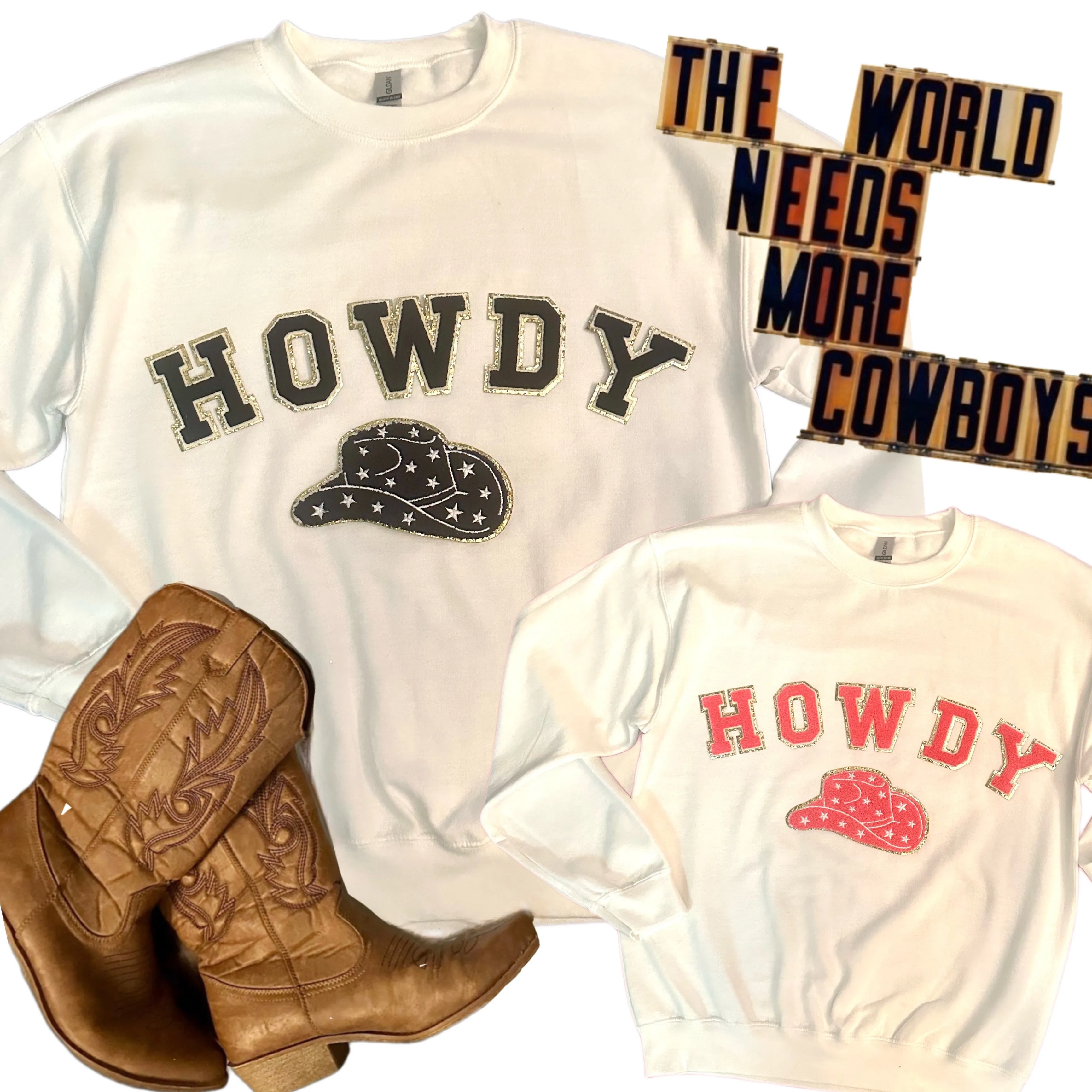 Howdy Sweatshirt (Pink or Black)