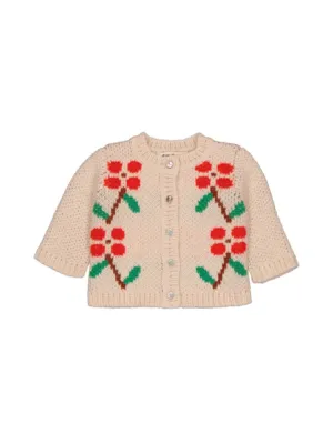 JEANNETTE BABY CARDIGAN COQUELICOT