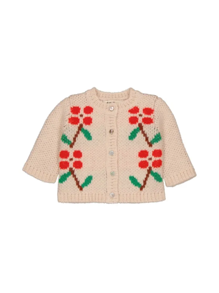 JEANNETTE BABY CARDIGAN COQUELICOT