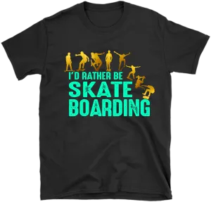 **Kids Trendy Tee** I'd Rather Be Skate Boarding - Skaters Favorite Tee