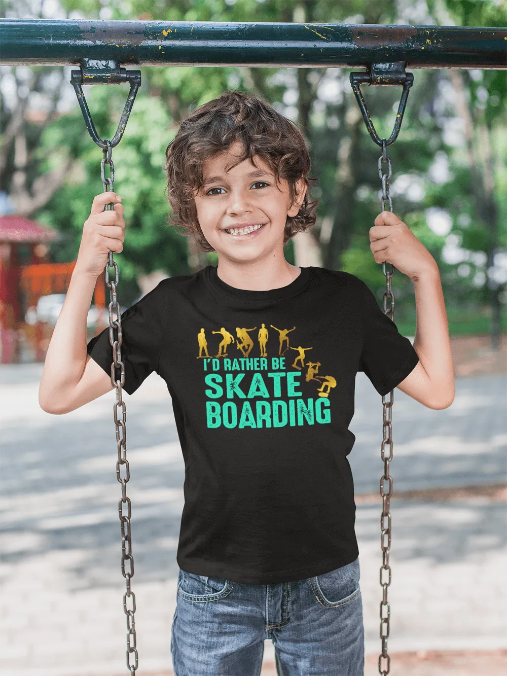 **Kids Trendy Tee** I'd Rather Be Skate Boarding - Skaters Favorite Tee