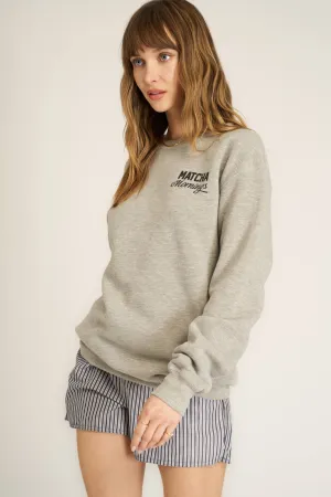 Matcha/Martini Reversible Sweatshirt - Heather Grey