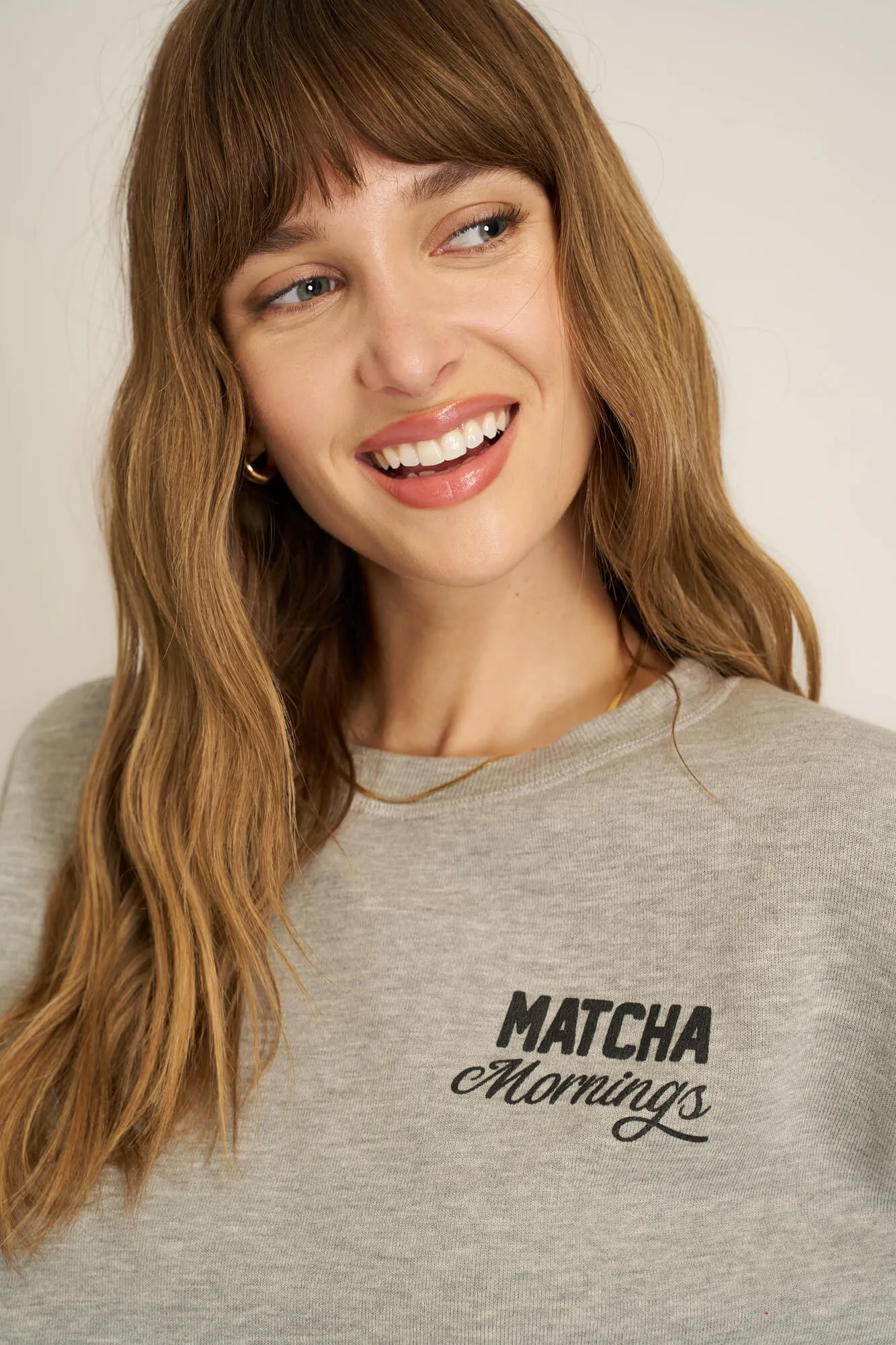 Matcha/Martini Reversible Sweatshirt - Heather Grey