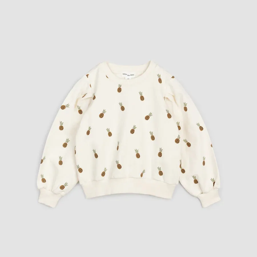 MIL Pineapple Cream Print Pullover