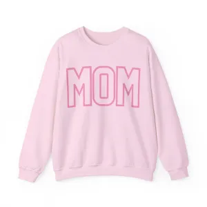 MOM Pink on Pink Oversized Pullover Crewneck Sweatshirt, Girl Mom, Mama, Mother's Day Gift, Baby Shower Gifts, For Mom