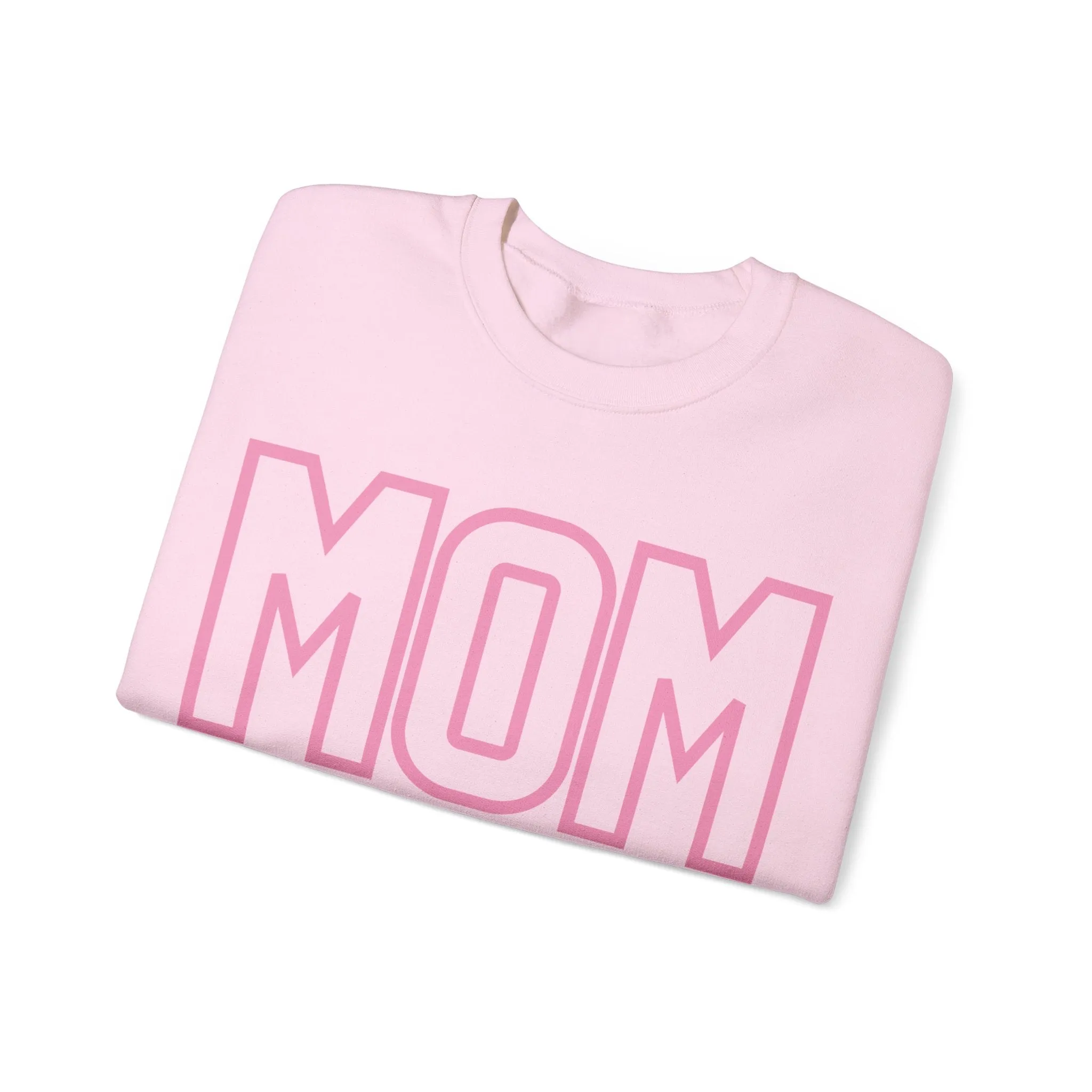 MOM Pink on Pink Oversized Pullover Crewneck Sweatshirt, Girl Mom, Mama, Mother's Day Gift, Baby Shower Gifts, For Mom