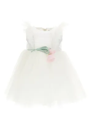 MONNALISA Pleated tulle dress