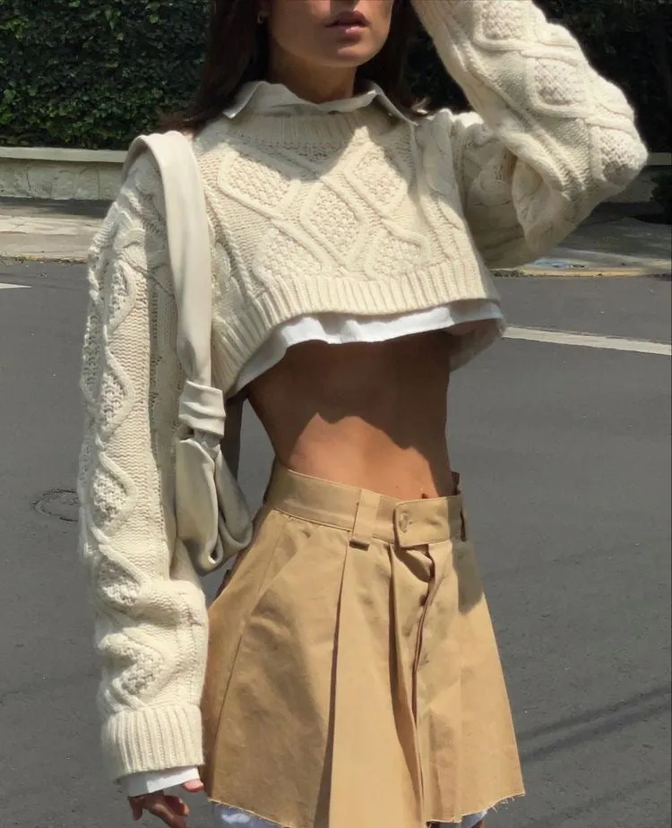 Nevio Knitted Crop Sweater