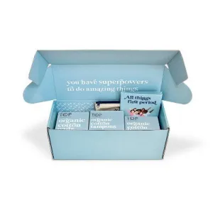 New - TOP the organic project Fragrance free First Period Gift Box - 55pc