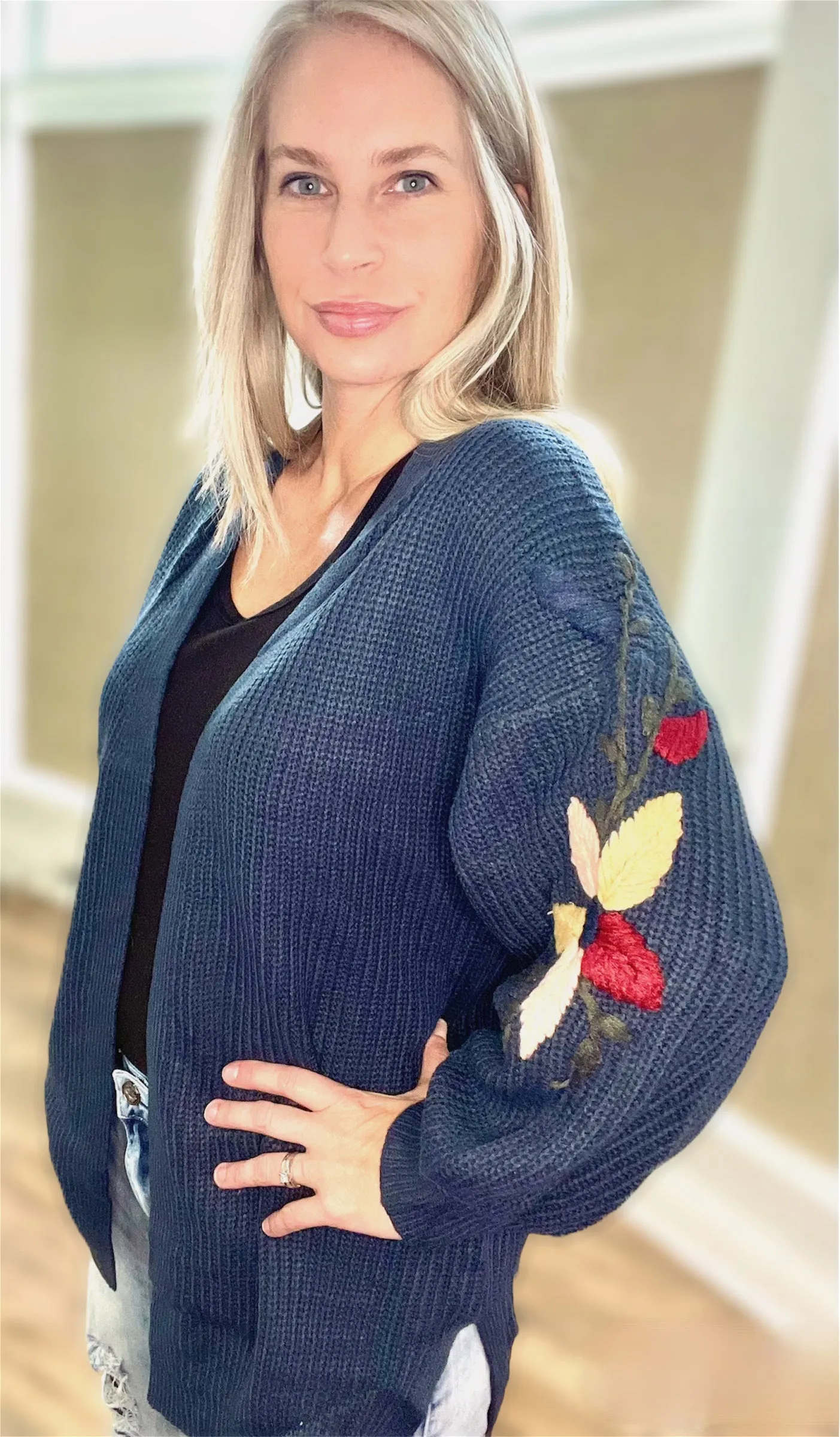 Not Your Grandmother’s Cardigan (Blue or Cream)