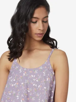 Nuon Lavender Floral Design Swing Crop-Top