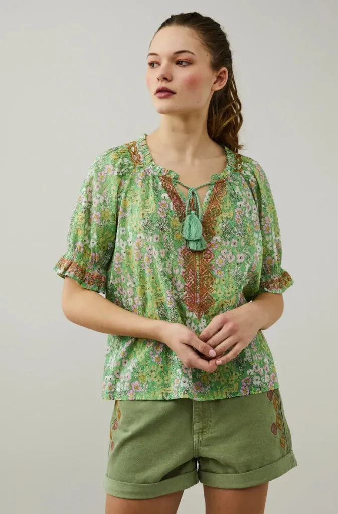 Odd Molly Pheonix Blouse in Happy Green