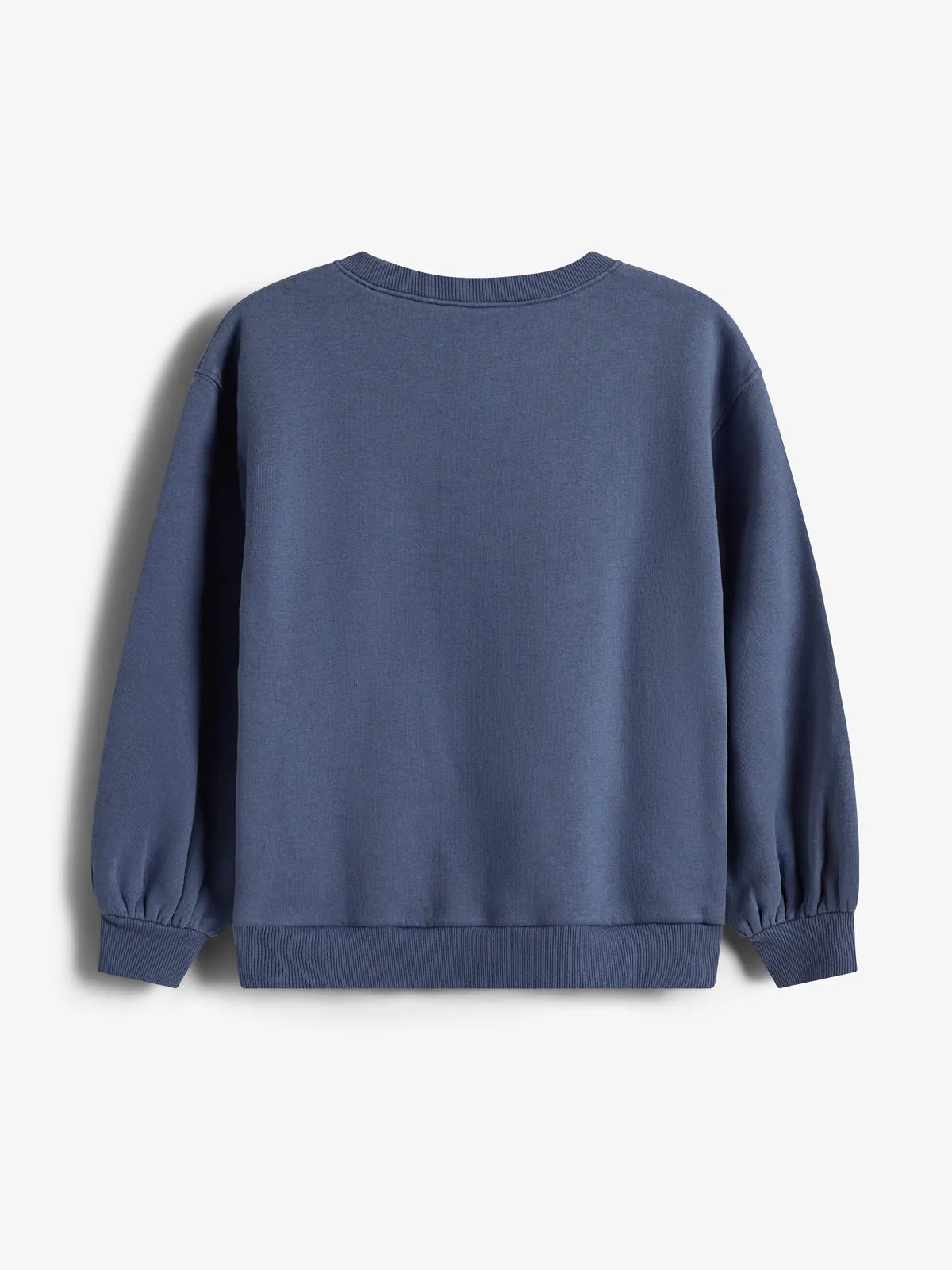 Oversized Sweatshirt w. Embroidery - Tween - Vintage Blue