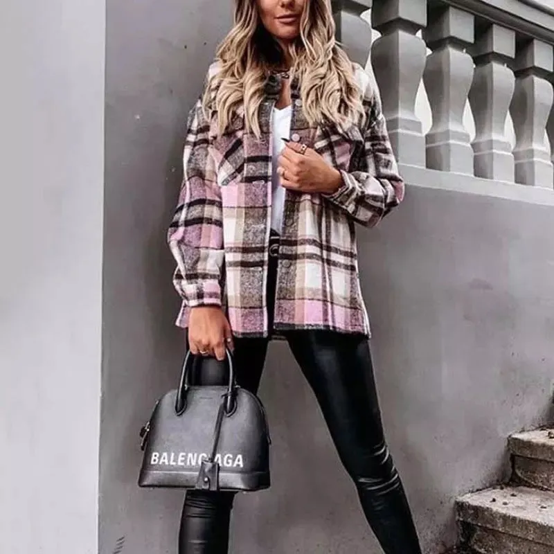 Pink Plaid Shacket