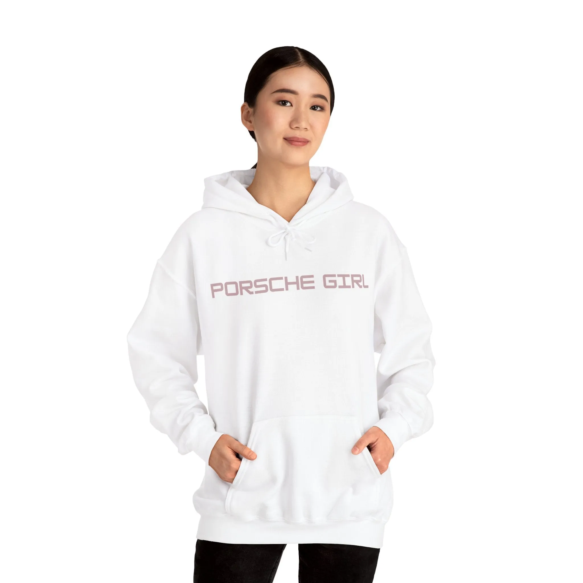 Pink Porsche Girl Heavy Blend™ Hooded Sweatshirt