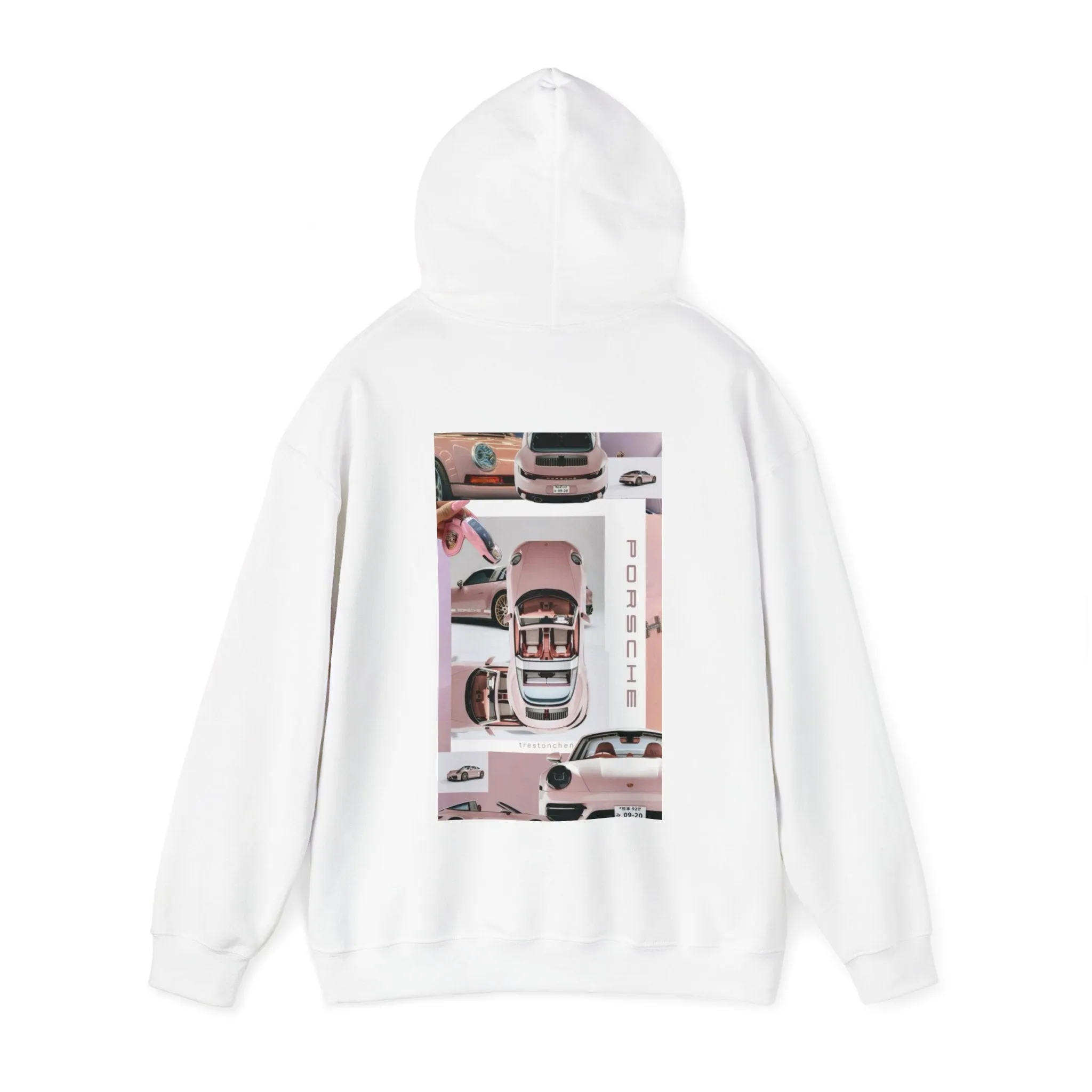 Pink Porsche Girl Heavy Blend™ Hooded Sweatshirt