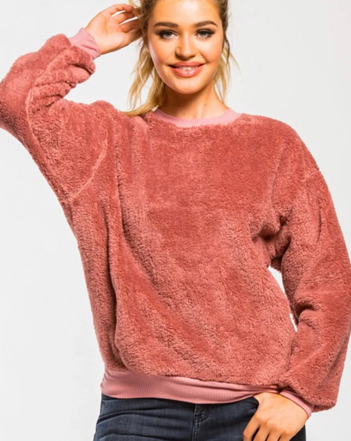 Plush Kangaroo Pullover Sweatshirt