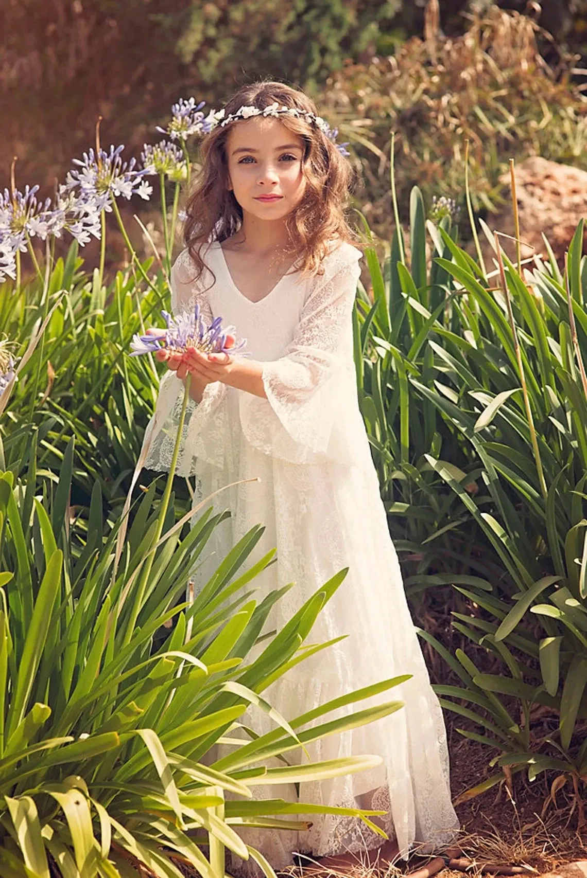 Princess Boho Flower Girl Dress First Communion Dress