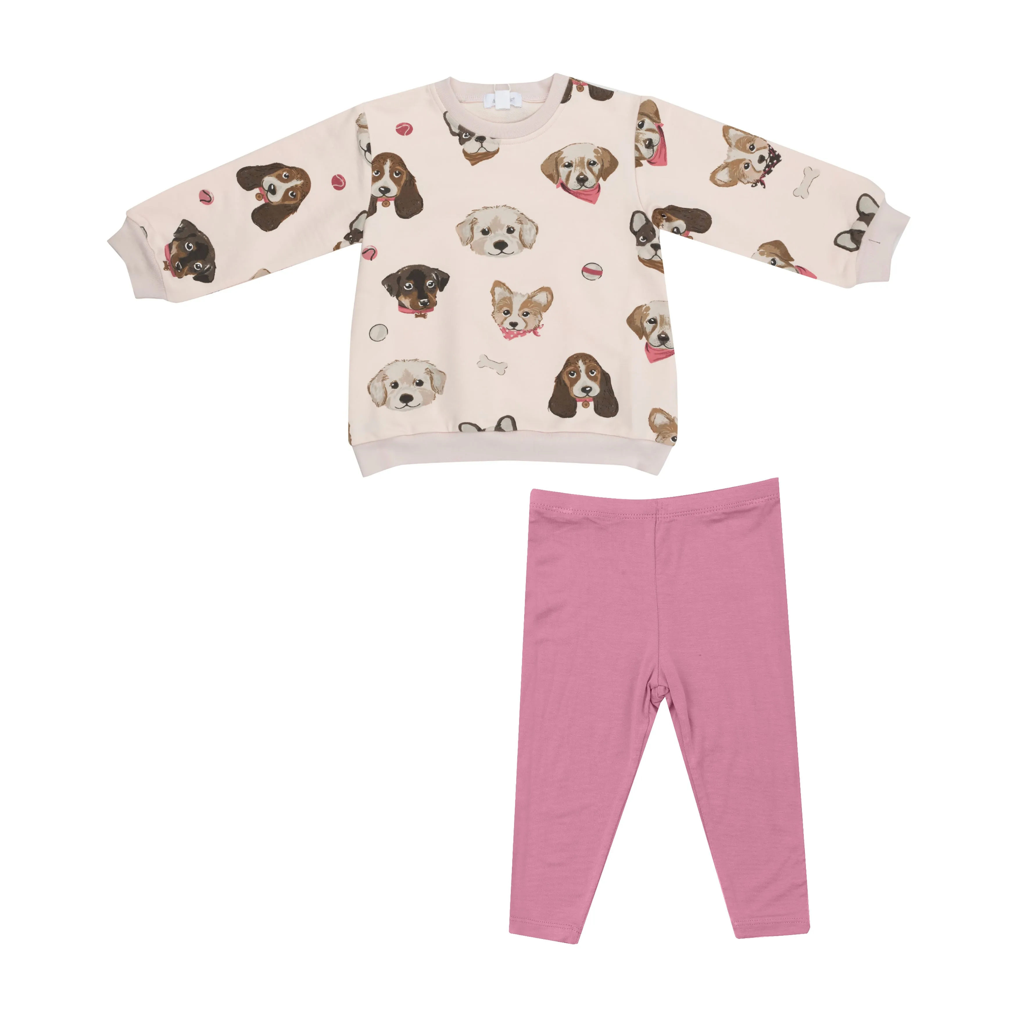 Puffy L/S Oversized Sweatshirt   Legging - Pretty Puppy Faces