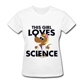 "This Girl Loves Science" (blonde) - Women's T-Shirt