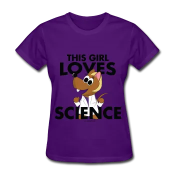 "This Girl Loves Science" (blonde) - Women's T-Shirt