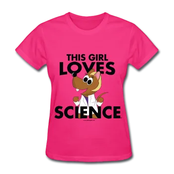 "This Girl Loves Science" (blonde) - Women's T-Shirt