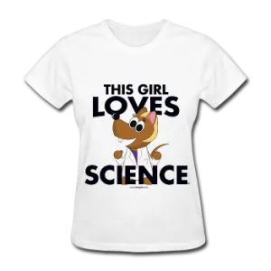 "This Girl Loves Science" (blonde) - Women's T-Shirt