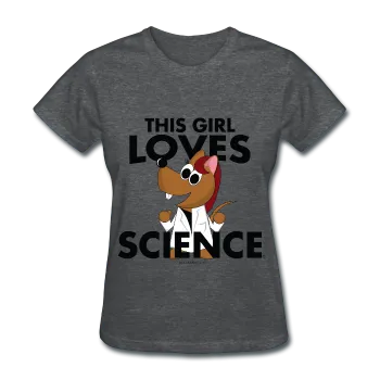 "This Girl Loves Science" (red) - Women's T-Shirt