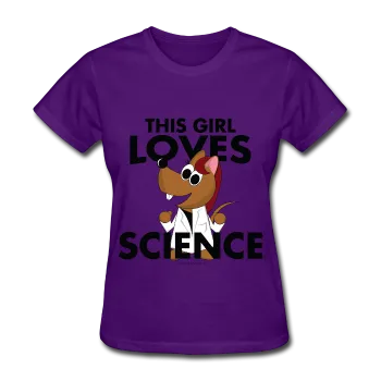 "This Girl Loves Science" (red) - Women's T-Shirt