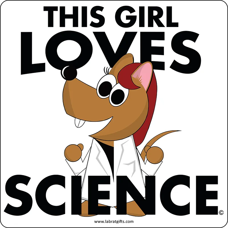 "This Girl Loves Science" (red) - Women's T-Shirt