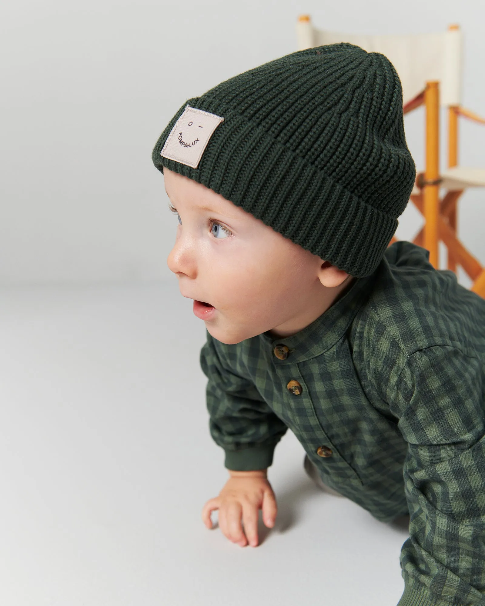 Ribbed Knit Beanie - Little - Dark Green