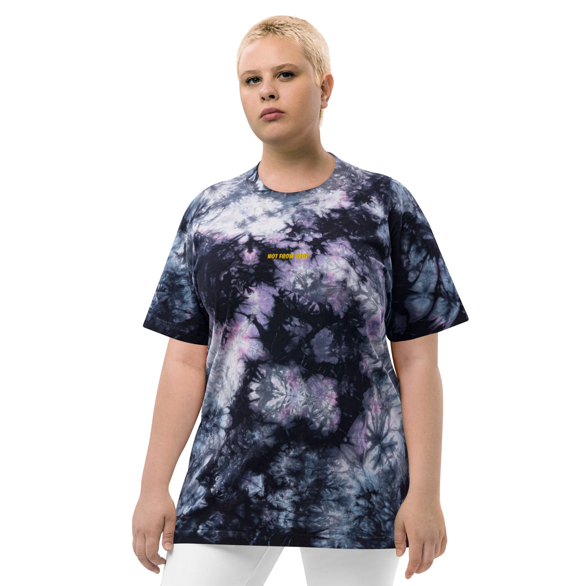 Shaka Wear embroidered Oversized tie-dye t-shirt