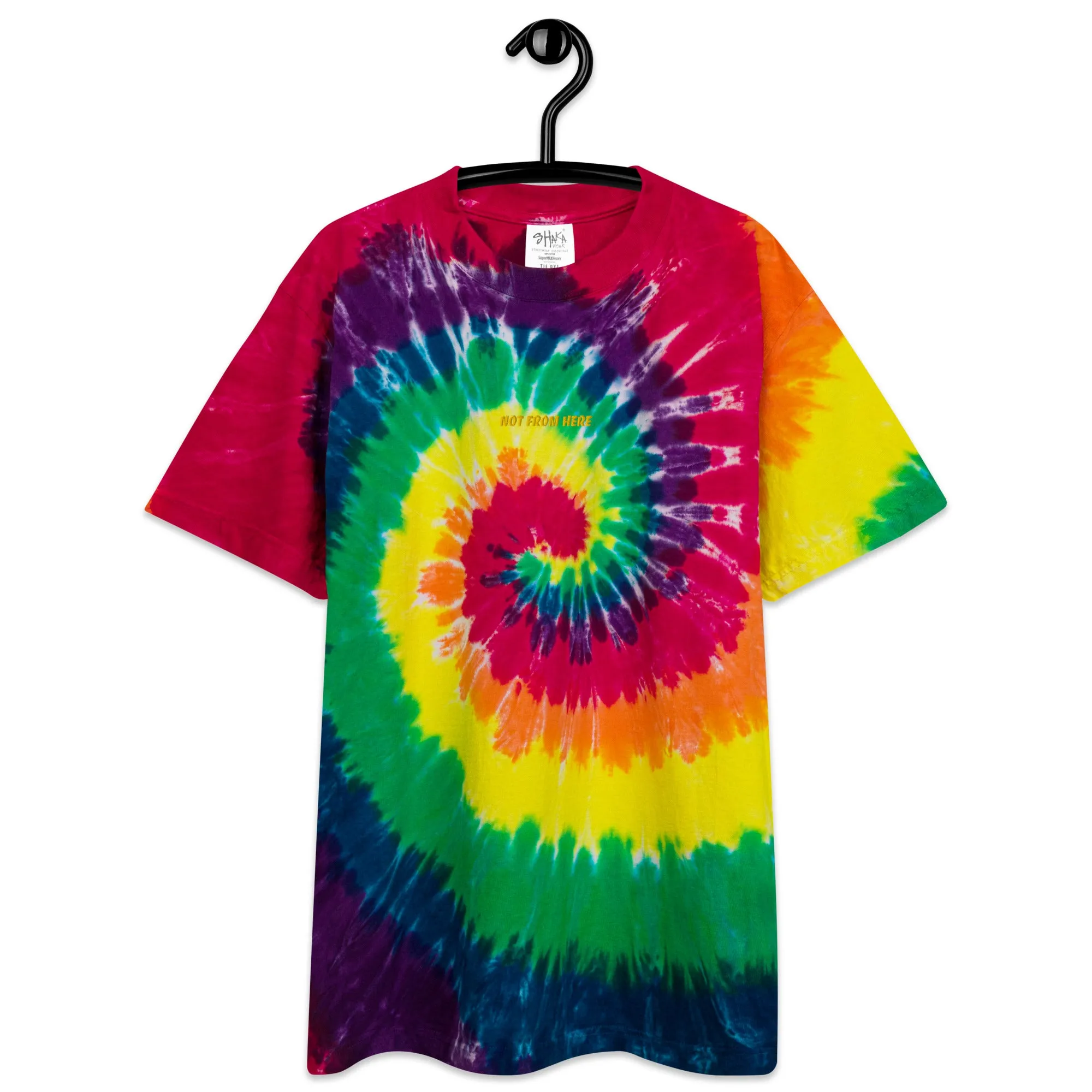 Shaka Wear embroidered Oversized tie-dye t-shirt