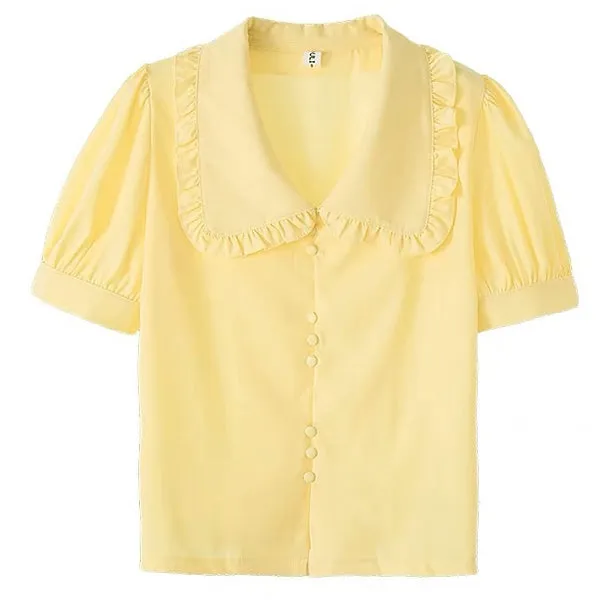 Soft Girl Frill Collar Blouse