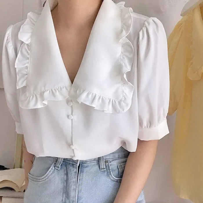 Soft Girl Frill Collar Blouse