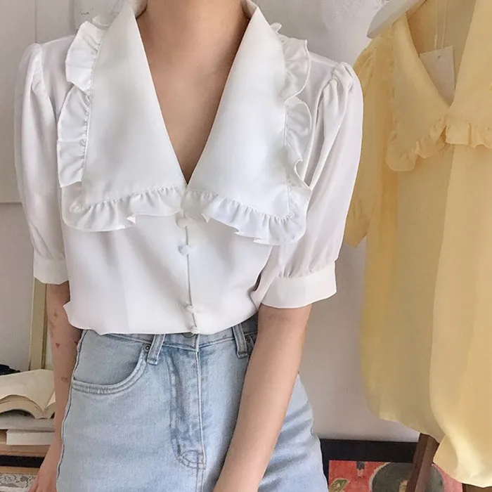 Soft Girl Frill Collar Blouse