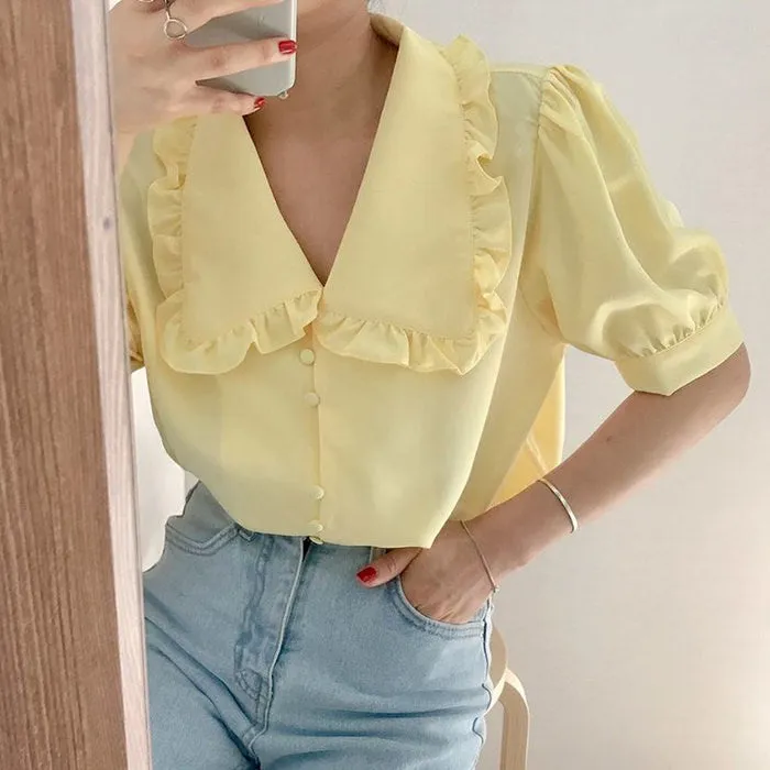 Soft Girl Frill Collar Blouse