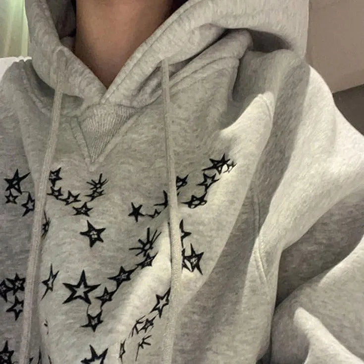 Stars Embroidery Hoodie