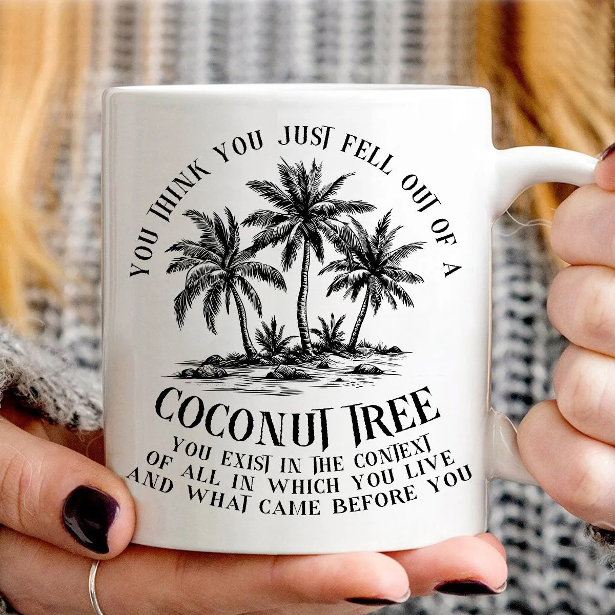 Teesdily | Coconut Tree Shirt, You Think You Just Fell Out Of A Coconut Tree Sweatshirt, Tropical Vintage Vibes Comma La Hoodie, Girl Power Gift