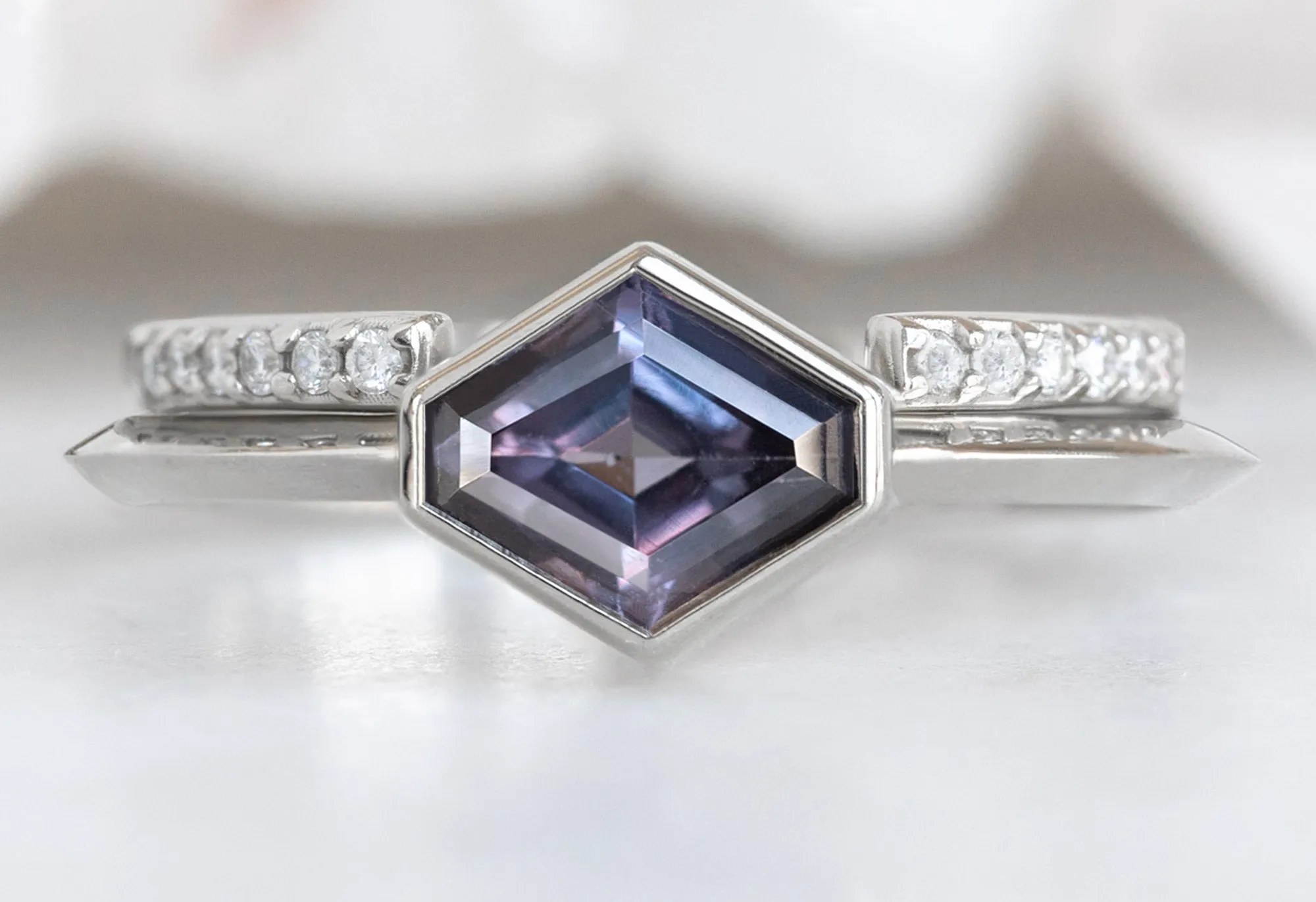 The Hazel Ring with a 1.31ct Artisan-Cut Violet Sapphire