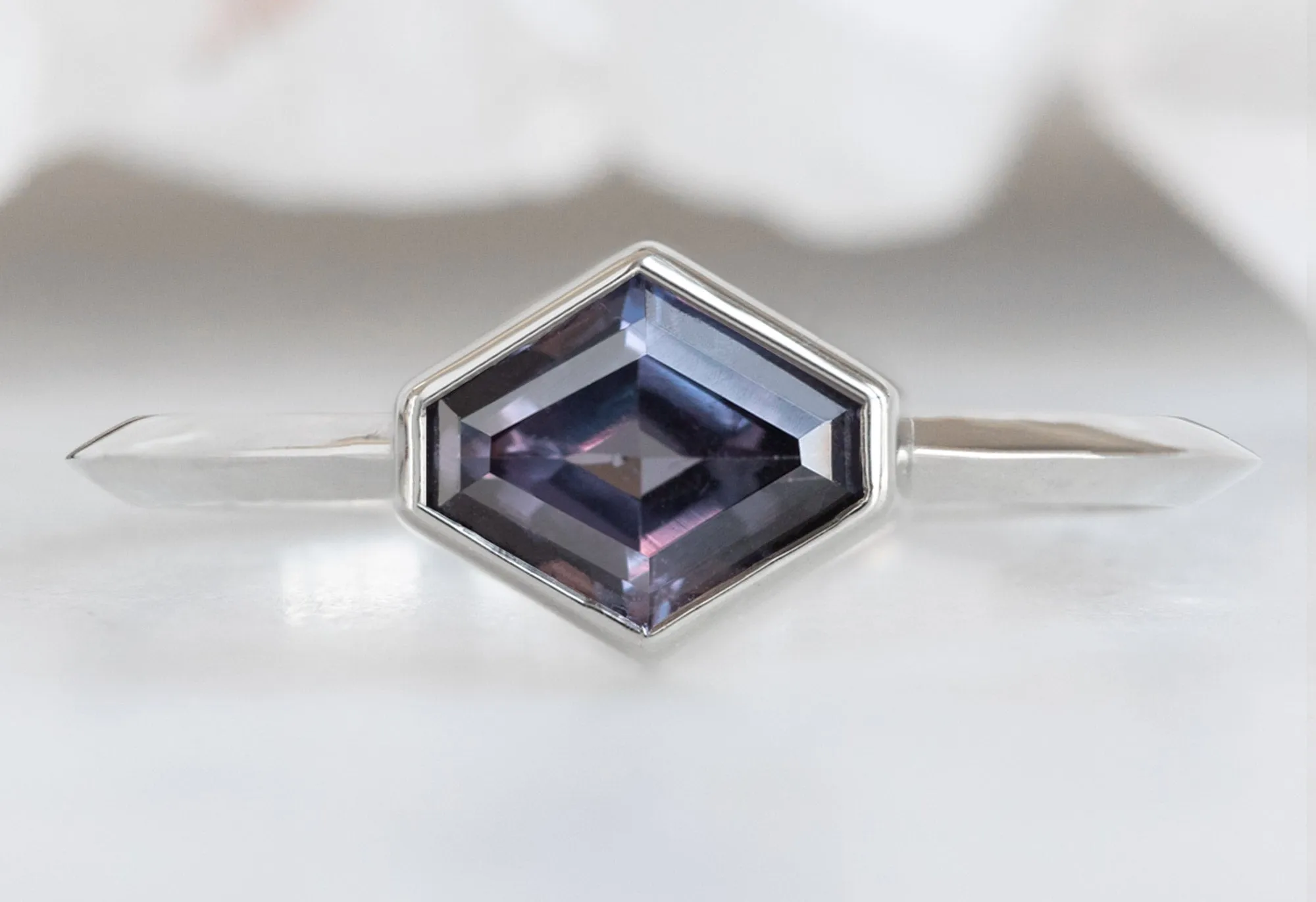 The Hazel Ring with a 1.31ct Artisan-Cut Violet Sapphire