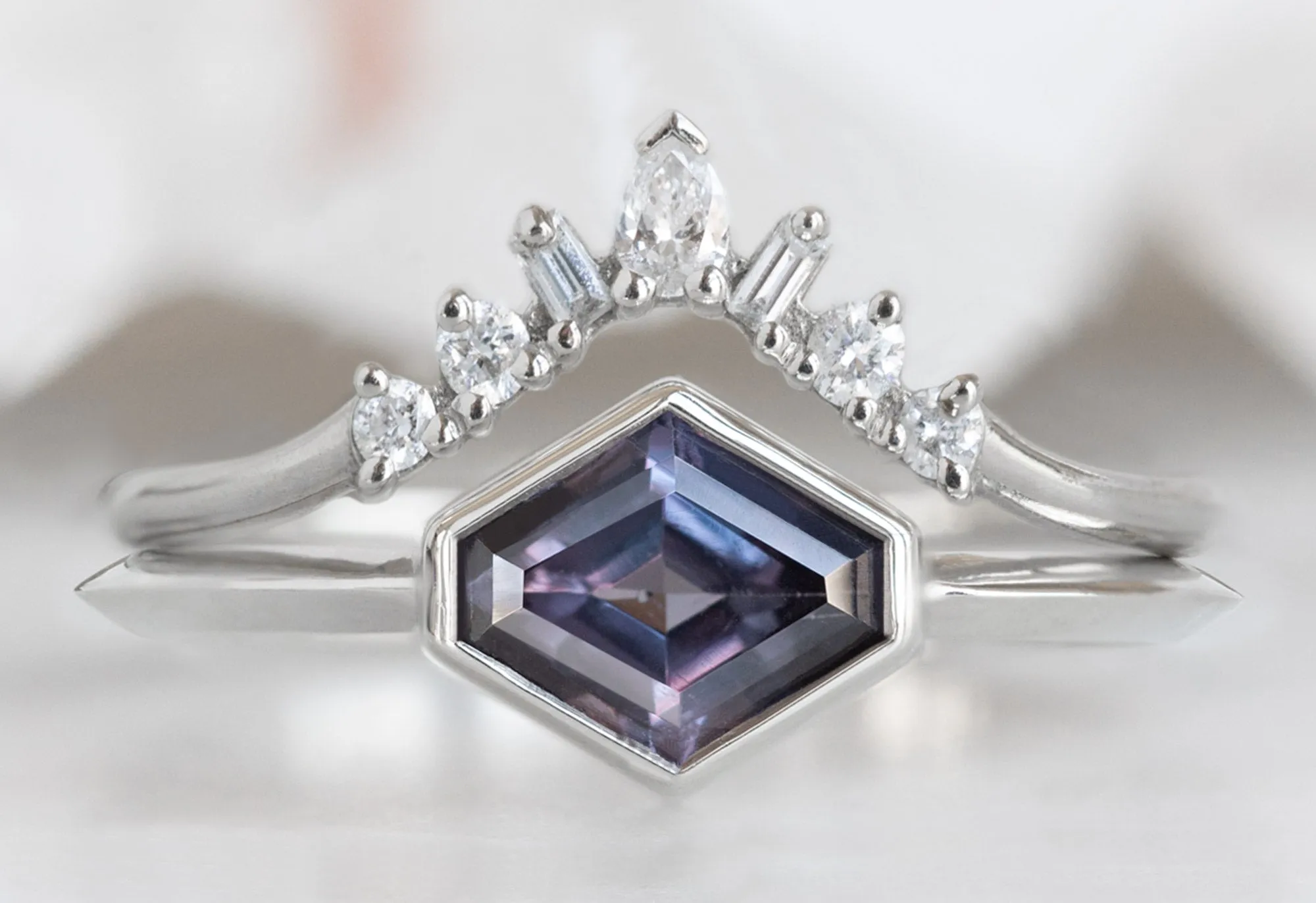 The Hazel Ring with a 1.31ct Artisan-Cut Violet Sapphire