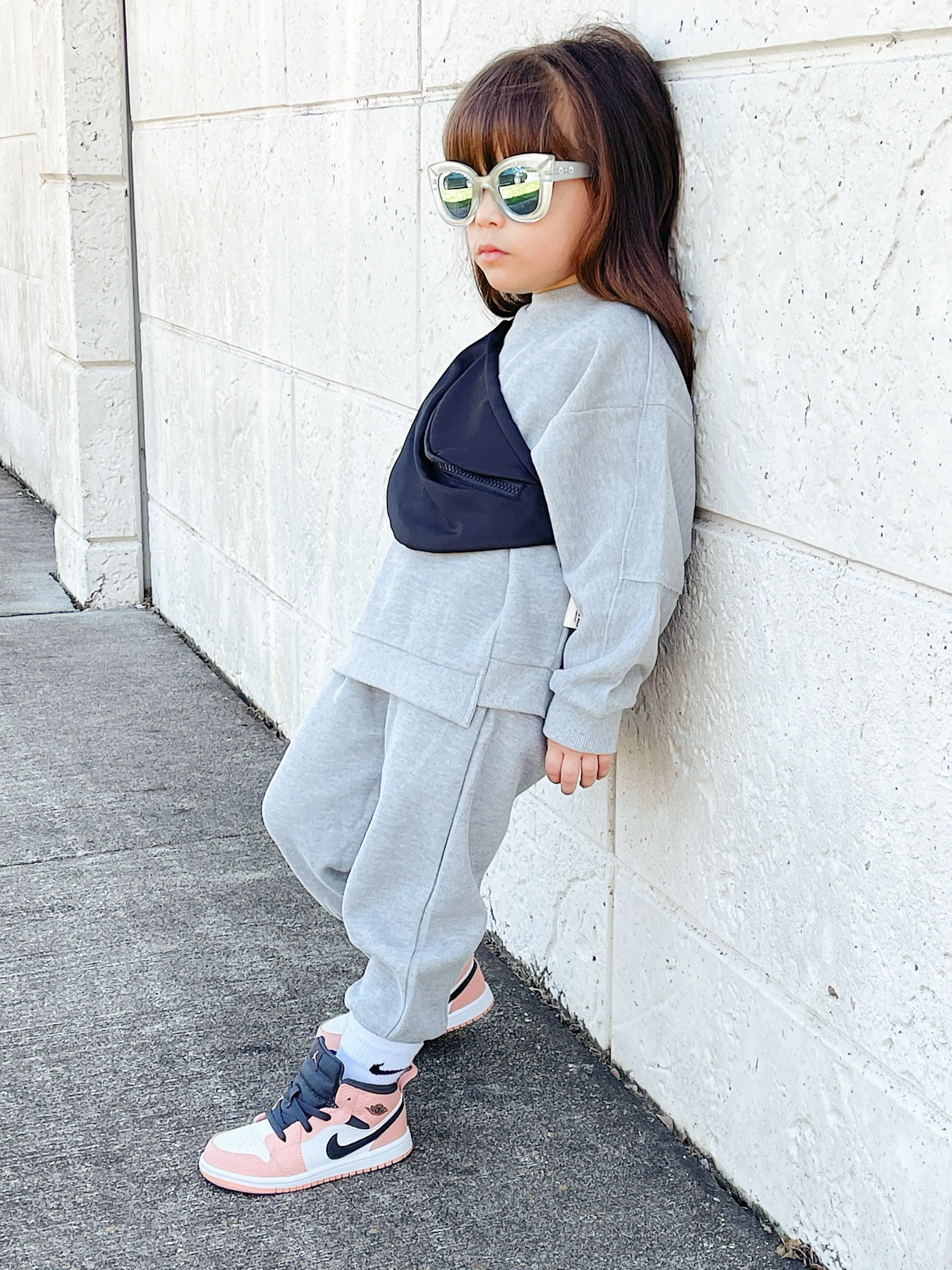 Two-piece Oversized Fit Set in Grey Color