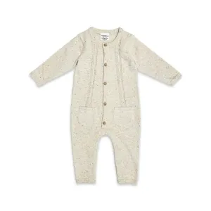 Viverano - Organic Cotton Pointelle Knit Jumpsuit - Oatmeal Speckle